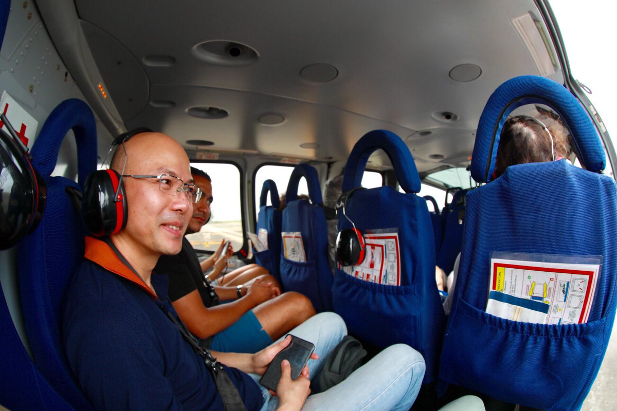 EC-155 B1 có năm cánh quạt với độ rung thấp, mức độ tiếng ồn dưới 4,6 dB (dưới mức quy định của ICAO), phù hợp trong vận chuyển hành khách trên biển và dùng cho các chuyến bay chuyên cơ. Ảnh: tructhangvinhhalong