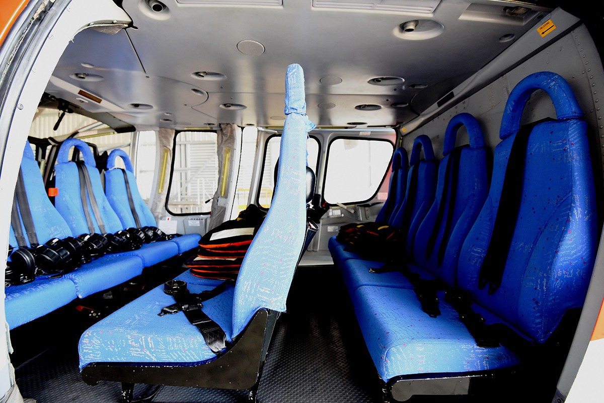 Ghế ngồi trên trực thăng EC-155B1. Ảnh: tructhangvinhhalong