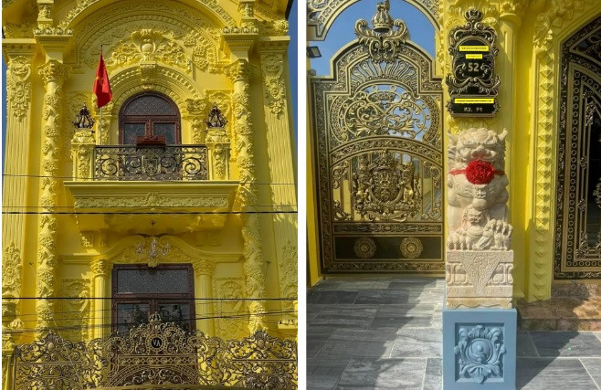 Cửa, cổng của căn nhà được chạm khắc tỉ mỉ. Ảnh: Pháp luật &amp; bạn đọc