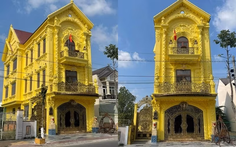 Ngôi nhà 3 tầng nổi bật bởi kiến trúc tỉ mỉ, lạ mắt. Ảnh: Yan