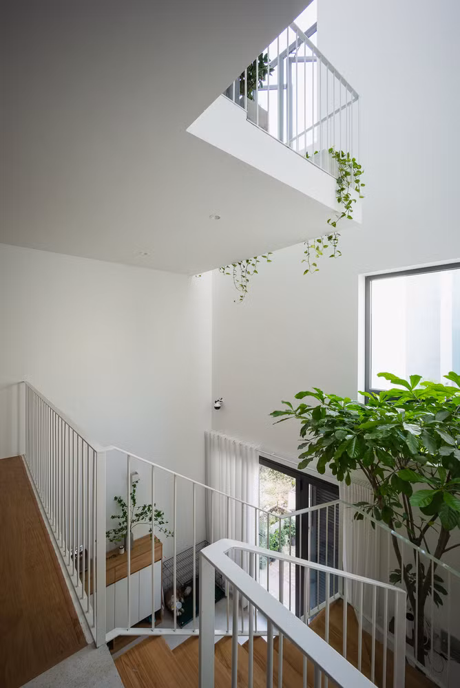 Việc đưa sân và ban công vào trong cho phép các con vui chơi, khám phá cây xanh, bầu trời, nắng, gió, mưa mà vẫn được bảo vệ.