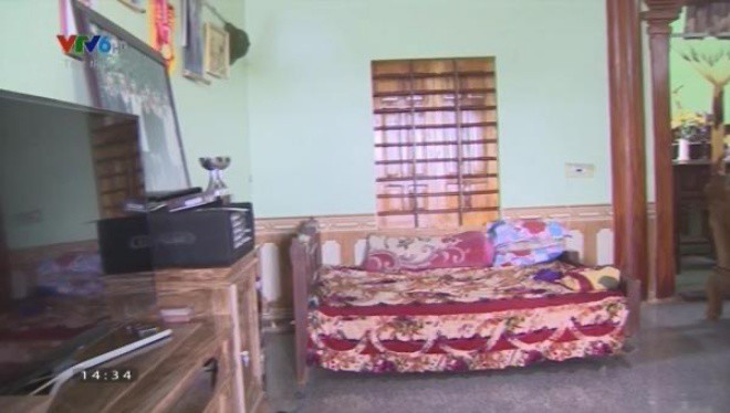 Ngôi nhà đơn giản nhưng khan trang và kiên cố. Ảnh chụp màn hình VTV6