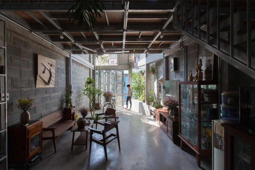 Nơi sinh hoạt văn hóa của gia đình là trung tâm của căn nhà.