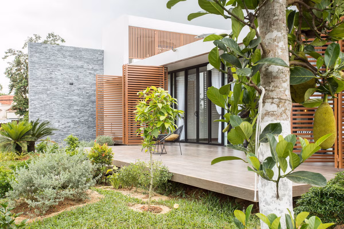 Kết cấu nhà 1 tầng được duy trì để phù hợp với thói quen sinh hoạt và di chuyển của các thành viên.