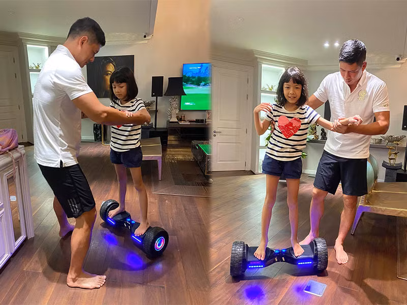 Không gian mở rộng rãi giúp gia đình gắn kết bằng các hoạt động vui vẻ, năng động. Ảnh: FB Lê Anh Thơ