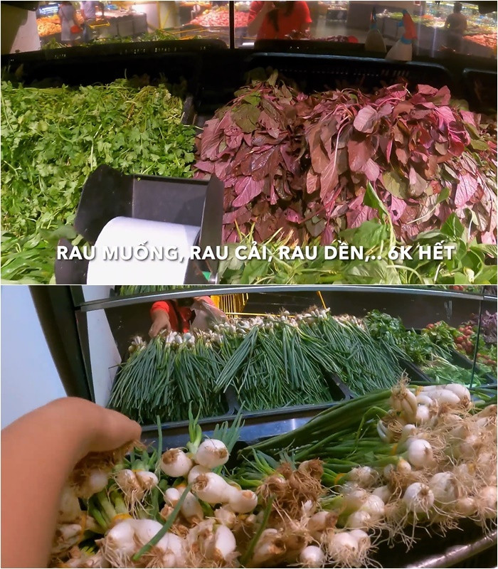 Tuy nhiên, cũng có một số loại rau không quá đắt như rau muống, rau cải, rau dền...Ảnh: Chụp màn hình YouTube Oanh Huỳnh