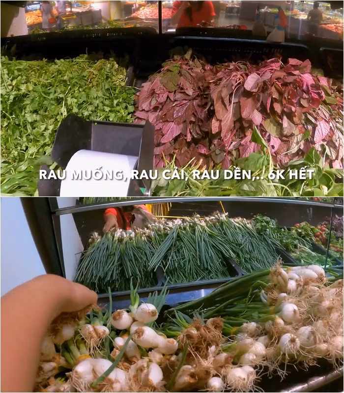 Tuy nhiên, cũng có một số loại rau không quá đắt như rau muống, rau cải, rau dền...Ảnh: Chụp màn hình YouTube Oanh Huỳnh