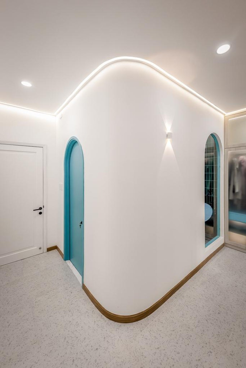 Đường cong thiết kế xuyên suốt trong căn nhà.