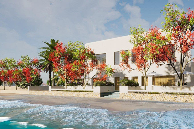 Vì muốn được tắm biển cả ngày, lặn san hô, thư giãn trên bãi biển vắng, vợ chồng cựu người mẫu Phan Như Thảo quyết định tậu mảnh đất 800 m2 ngay sát bờ biển ở Nha Trang.