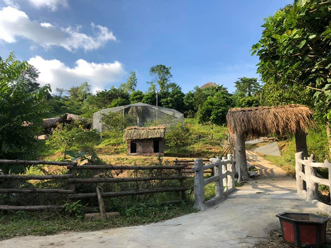 Nam nghệ sĩ sử dụng những vật liệu thân thiện với môi trường như gỗ, tre, nứa...Ảnh: Vietnamnet