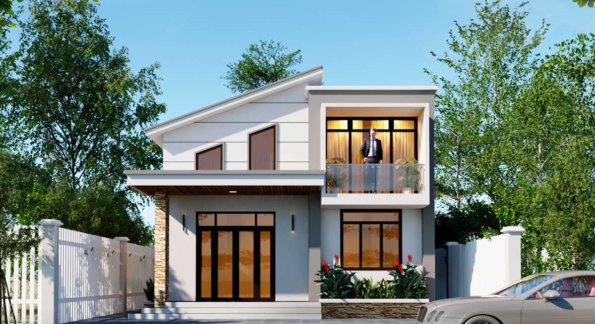 Nhà cấp 4 gác lửng dạng biệt thự phù hợp với những mảnh đất có diện tích rộng rãi. Ảnh: Thietkethicongnhadep