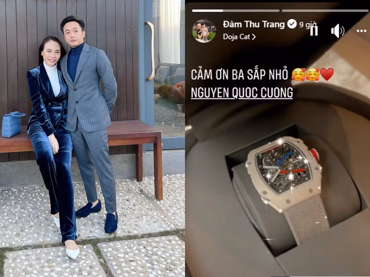  Đàm Thu Trang cũng từng khoe được ông xã đại gia tặng chiếc đồng hồ RM 67-02 thuộc hãng Richard Mille – thương hiệu đồng hồ hàng đầu thế giới, trị giá khoảng 124,000 USD (tương đương 3 tỷ đồng).