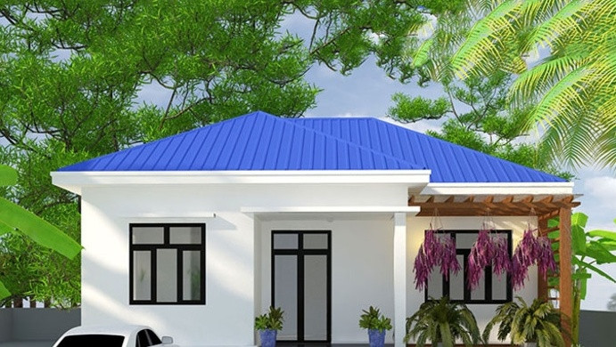 Nhà cấp 4 mái tôn nhỏ gọn thích hợp với những gia đình có từ 3-4 thành viên ở các thành phố lớn. Ảnh: Meeyland.