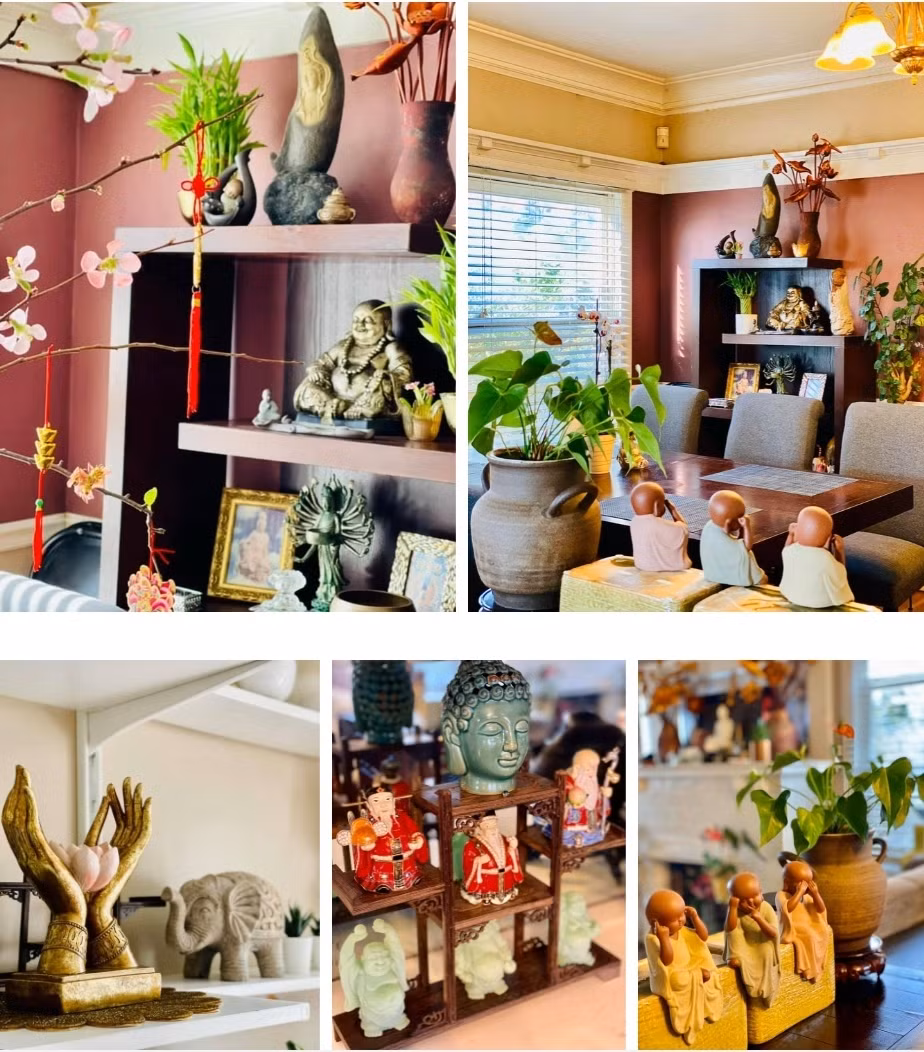  Thúy Nga rất thích sưu tầm các tượng Phật và đặt ở nhiều ngóc ngách trong căn hộ.