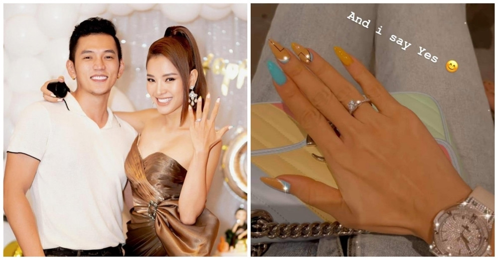 Ngoài ra, nam diễn viên cầu hôn bà xã tương lai bằng chiếc nhẫn kim cương sang trọng đắt giá. Ảnh: FBNV