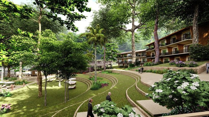 Khu resort của vợ chồng Chi Bảo có diện tích lên tới 120 ha, nằm ở giữa khu rừng nguyên sinh thuộc bãi biển Ông Đụng – Sở Rẫy.