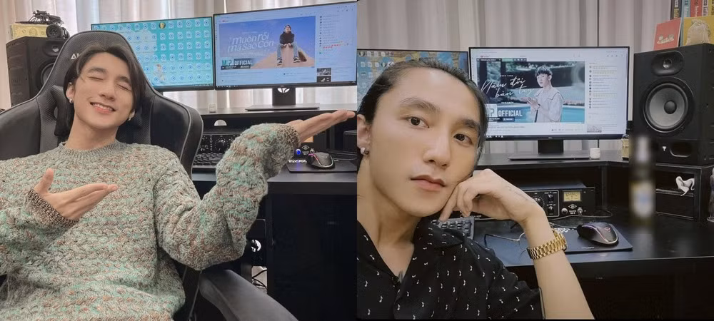 Sơn Tùng thường xuyên khoe góc làm việc của mình. Ảnh: FBNV