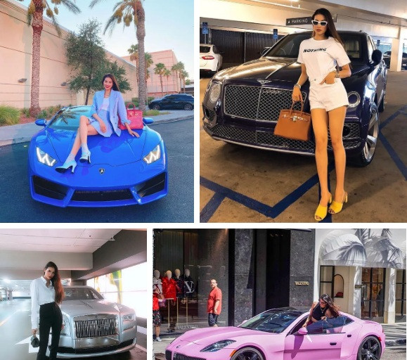 Dàn siêu xe cho thấy khối tài sản đáng nể của Hoa hậu Phạm Hương và ông xã doanh nhân. Ảnh: Instagram