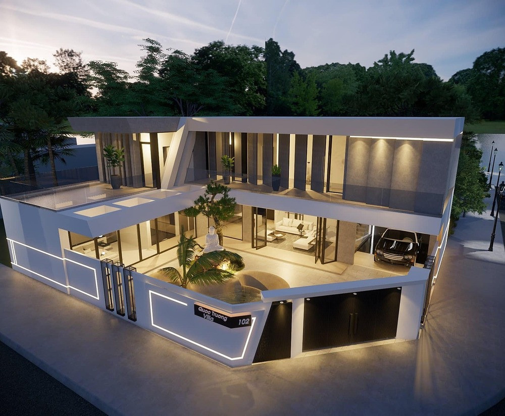 Căn biệt thự của Quốc Trường có diện tích lên tới gần 305m2.