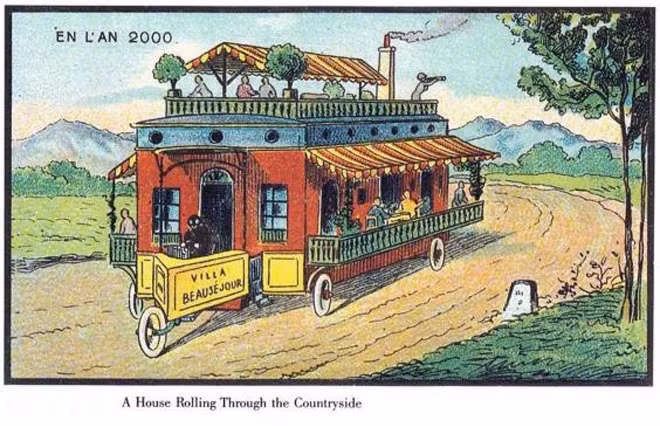 Các họa sĩ đã vẽ bức tranh "Ngôi nhà di động đi khắp vùng quê". Theo bản vẽ, một ngôi nhà gắn bánh xe với đầy đủ bàn ghế, nhà hàng, phục vụ hành khách vừa ngồi ăn, tán gẫu, vừa thưởng thức cảnh đẹp trên đường đi.