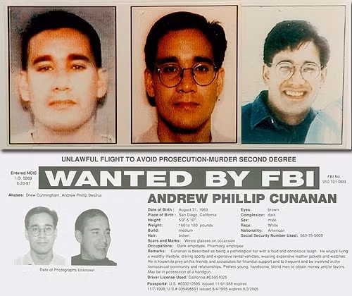 Andrew Cunanan là một trong những tên tội phạm khét tiếng bị FBI truy lùng gắt gao. Chỉ trong 3 tháng năm 1997, tên sát nhân máu lạnh từng giết chết 5 người, trong đó có nhà tạo mẫu danh tiếng Gianni Versace.
