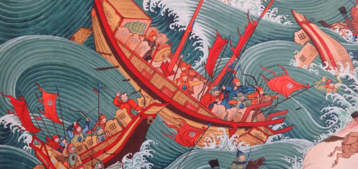 Trong chiến dịch quân sự này, Hốt Tất Liệt đã điều động khoảng 900 tàu chiến với hàng chục ngàn binh sĩ tiến đánh Nhật Bản. Khi tiến gần bờ biển Kyushu, lực lượng Mông Cổ bất ngờ gặp phải cơn cuồng phong (còn gọi là "gió thần" hay Kamikaze trong tiếng Nhật).