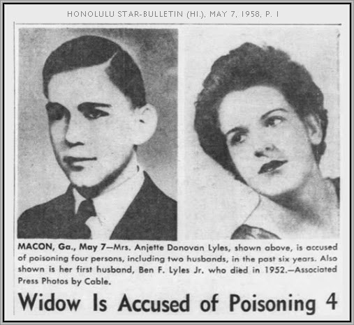 Sau một thời gian điều tra, nữ sát nhân Anjette bị cảnh sát bắt giữ vì tội đầu độc, sát hại 4 người trong gia đình. Vào năm 1958, ả bị tuyên án tử hình và trở thành người phụ nữ da trắng đầu tiên bị xử tử tại bang Georgia. Tuy nhiên, sau đó, ả bị mất trí nên được đưa vào trại tâm thần thay vì "ngồi bóc lịch". Năm 1977, nữ sát nhân mang gương mặt thiên thần chết vì đau tim ở tuổi 52.