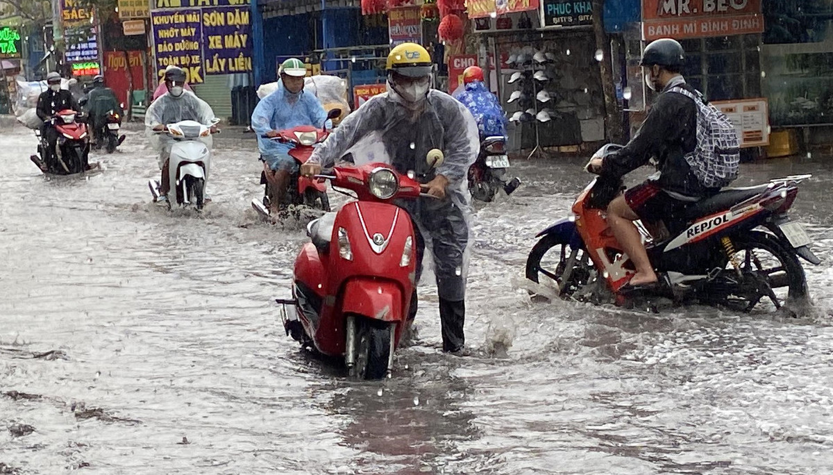 Đón trận mưa "vàng", nhiều tuyến đường ở TP HCM ngập úng - Hình 3 Don tran mua