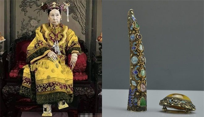 Từ Hy Thái hậu nổi tiếng là người có cuộc sống xa hoa. Do đó, bà hoàng này có rất nhiều bộ "hộ giáp" sang trọng, đắt đỏ. Bà thường đeo "móng tay giả" làm bằng vàng ở bàn tay phải và "hộ giáp" ngọc trai ở tay trái. Khi đi ngủ, bà đeo loại hộ giáp "ít lấp lánh" hơn ở ngón út và ngón áp út. Mỗi cái dài từ 5 - 7 cm.