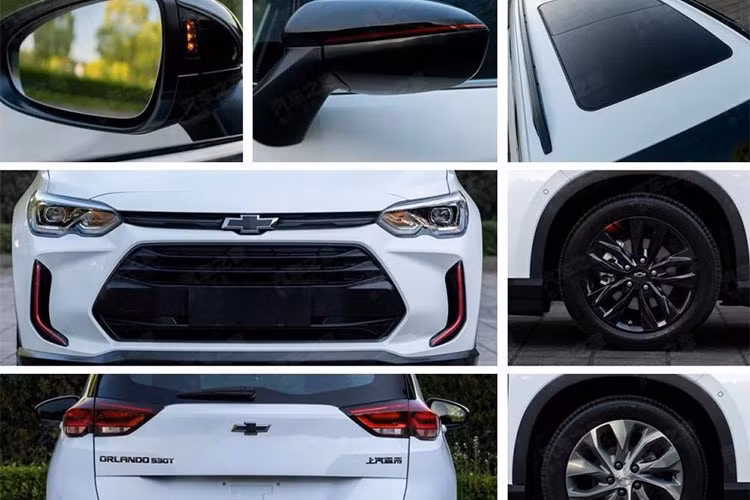 Đằng sau Chevrolet Orlando 2018 tại thị trường Trung Quốc cũng xuất hiện cửa cốp được thiết kế đơn giản và cụm đèn hậu dạng LED. Chưa hết, xe còn có thêm bản Redline với một số chi tiết màu đỏ làm điểm nhấn như ở hốc gió giả trên cản trước, vỏ gương ngoại thất hay ở vành la-zăng...