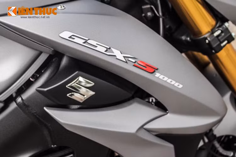 Logo và tên xe được in trên yếm xe một cách đơn giản. Giảm xóc trước hành trình ngược KYB và monoshock phía sau.