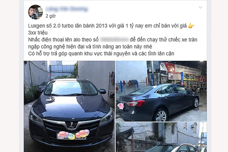 Chiếc xe Luxgen S5 đời 2013 trong bài viết này hiện đang được chủ nhân rao bán với giá hơn 300 triệu đồng – chỉ tương đương một chiếc Hyundai Grand i10 cùng đời, trong khi giá xe mới ở thời điểm đăng ký năm 2013 là gần 1 tỷ đồng đủ thấy nó "xuống giá" tới mức nào.