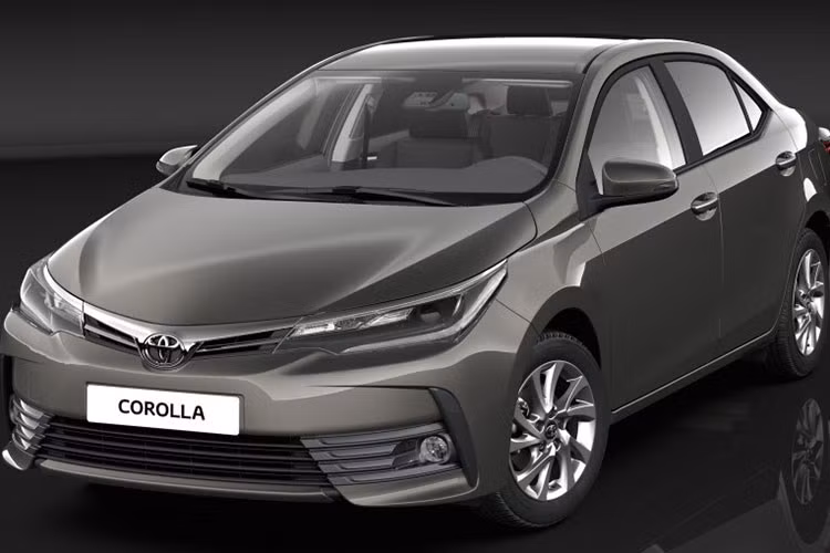 Ở phiên bản nâng cấp 2017 này, Corolla hướng tới phong cách mạnh mẽ, góc cạnh có thể được nhận thấy ở những thanh ngang tại góc cản va trước, cạnh đèn sương mù dạng tròn và lưới tản nhiệt dưới mở rộng.