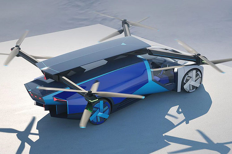 Chiếc ôtô bay Xpeng AeroHT của Trung Quốc này có camera thay vì gương thật. Bánh xe của nó được bao phủ bởi lớp vỏ khí động học. Và nguyên mẫu không có tay nắm cửa. Những đặc điểm bên ngoài này được thiết kế để giảm lực cản khi bay hoặc lái xe.