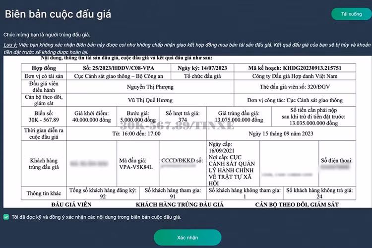 Đáng chú ý, nhiều người còn nghi ngờ sau khi công bố trung đấu giá cặp biển số siêu VIP này, vị đại gia Thanh Hoá sẽ bỏ cọc siêu biển và chịu mất 80 triệu đồng tiền cọc cho 2 siêu biển số - điều này đã thu hút được sự chú ý của cộng đồng mạng và truyền thông trong nước.