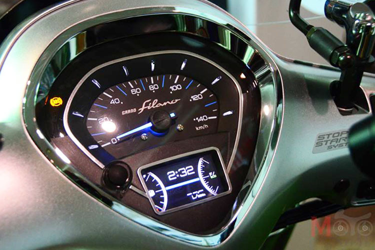 Bảng đồng hồ của xe gồm đồng hồ analog hiển thị vận tốc và màn hình TFT màu hiển thị thời gian, lượng xăng và khả năng tiết kiệm nhiên liệu của xe. Các nút bấm thiết kế đơn giản, không thay đổi so với trước.