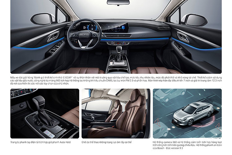 Bên cạnh đó là hàng loạt tính năng an toàn được trang bị cho BEIJING U5 PLUS 2022 thế hệ mới như: Hệ thống chống bó cứng phanh ABS, Hệ thống phân phối lực phanh điện tử EDB; Hệ thống chống trượt ESP, Hệ thống khởi hành ngang dốc, Tự động giữ phanh, Camera toàn cảnh Panoramic 360 độ, Hệ thống cảm biến va chạm...