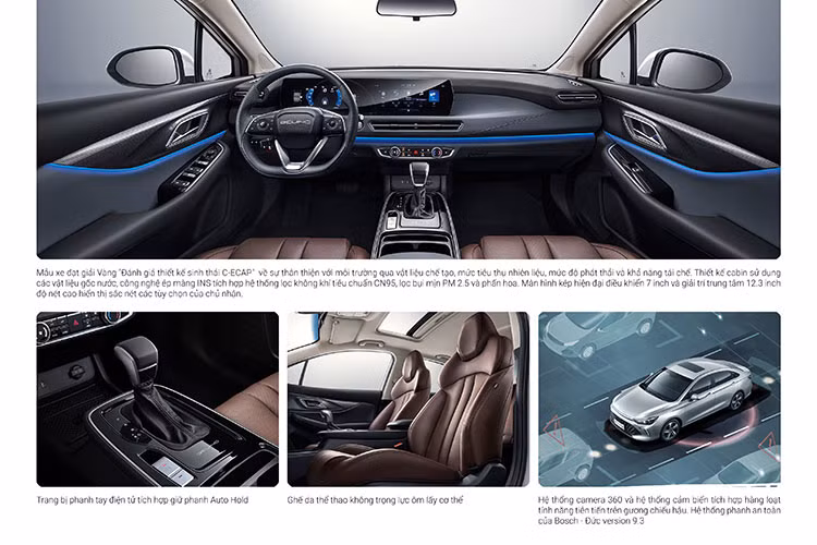 Bên cạnh đó là hàng loạt tính năng an toàn được trang bị cho BEIJING U5 PLUS 2022 thế hệ mới như: Hệ thống chống bó cứng phanh ABS, Hệ thống phân phối lực phanh điện tử EDB; Hệ thống chống trượt ESP, Hệ thống khởi hành ngang dốc, Tự động giữ phanh, Camera toàn cảnh Panoramic 360 độ, Hệ thống cảm biến va chạm...