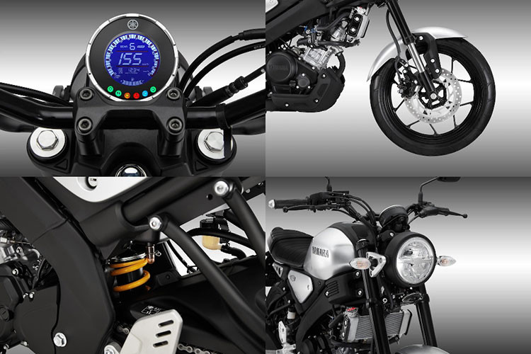 Yamaha XS155R 2023 mới soqr hữu kích thước dài x rộng x cao lần lượt 2.007 x 804 x 1.080 mm, chiều dài cơ sở 1.330 mm và chiều cao yên 810 mm. Cân nặng của XS155R là 134 kg và bình xăng dung tích lên tới 10 lít, phù hợp di chuyển xa.