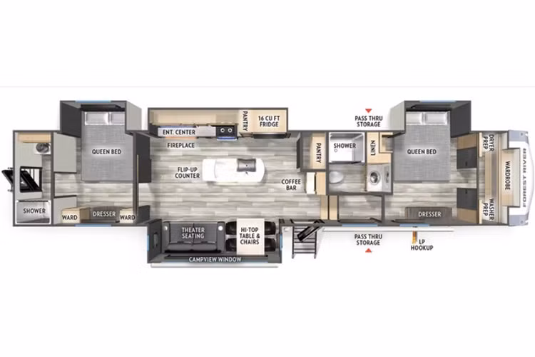 Riêng phần nhà ở sẽ có chiều dài tổng thể là 13 m, trọng lượng tối đa cho phép là 6.713kg. Hai phòng ngủ sẽ được đặt ở hai đầu, ở giữa là không gian sinh hoạt chung.