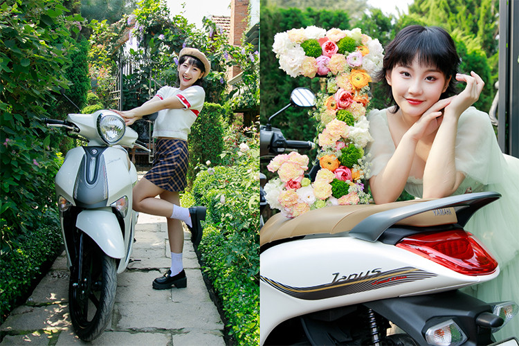 Hot girl Ceri mach ban chup anh cung Yamaha Janus sieu chat-Hinh-2