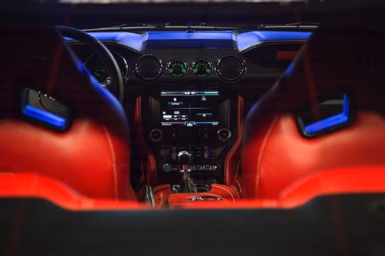 Nhiều chi tiết được làm từ sợi carbon cũng được trang bị bên trong nội thất xe, những trang bị mới nhất về công nghệ cũng được đưa vào mẫu xe này. Nội thất chủ yếu được phối với hai màu đen và đỏ, đi kèm các chất liệu bằng da và ghế ngồi thế thao.