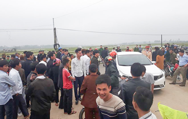 Hiện trường vụ tai nạn. Ảnh: Hoàng Dương.