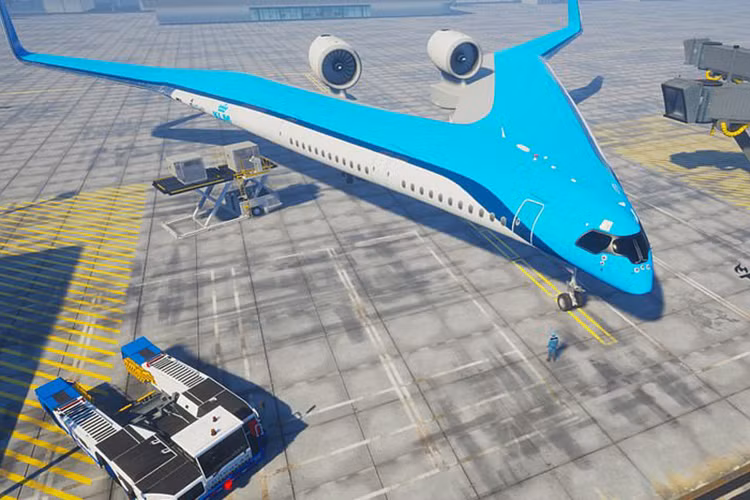 Khắp Internet, các trang tin đưa hình ảnh về thiết kế máy bay hoàn toàn mới: có có hình chữ V, cũng được gọi là Chữ V biết bay - ám chỉ máy bay Flying-V. Bởi hình dáng kỳ lạ, chức năng của hầu hết các khoang cũng khác biệt với máy bay dân dụng thường thấy.