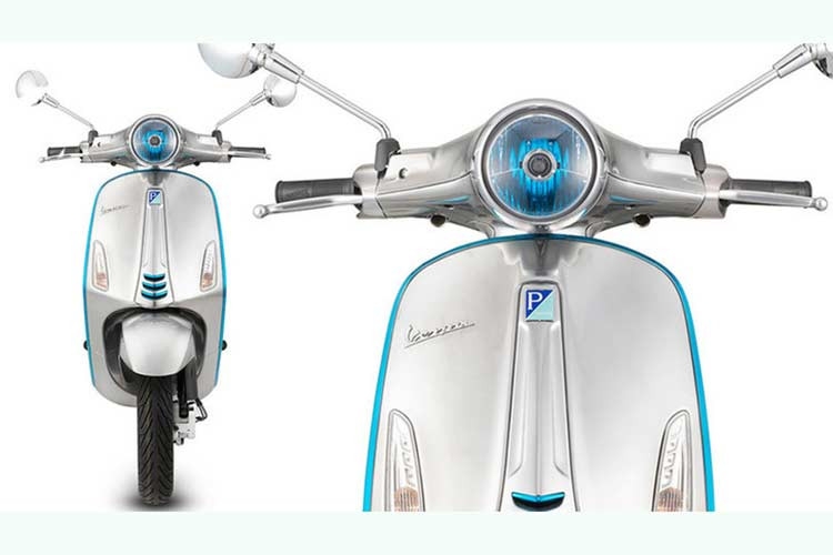 Về nghoại hình, nếu để ý kỹ bạn sẽ thấy thiết kế của xe điện Vespa Elettrica không khác biệt so với các mẫu xe Vespa khác trong gia đình scooter nhà Piaggio. Phần đầu là cụm đèn pha lớn dạng tròn cổ điến, đèn xi-nhan tách biệt gắn trên yếm đối xứng hai bên, mặt nạ phía trước còn xuất hiện với các lỗ thông hơi lớn.