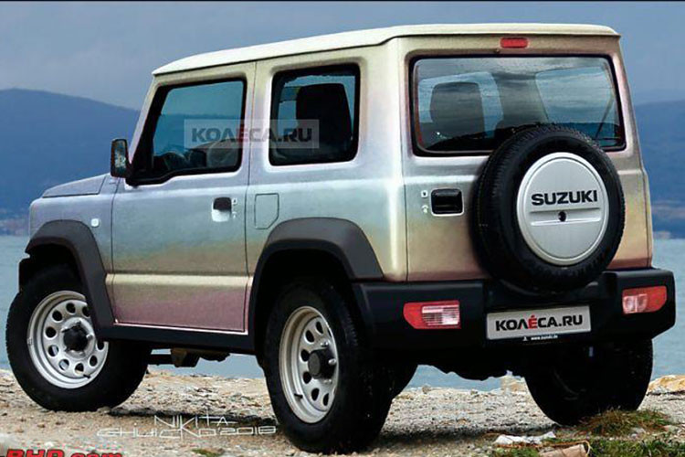 Suzuki Jimny phiên bản 2018 là mẫu xe off-road, gầm xe cao sở hữu cụm đèn pha tròn cổ điển. Bộ lưới tản nhiệt của xe được phủ sơn màu đen cách nhiệt cùng logo chữ “S” đính ở chính giữa. Phần đuôi phía sau được trang bị một bánh xe dự phòng gắn trên nắp ca-pô sau.