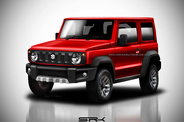 Gương chiếu hậu xe được sơn màu đen, tay nắm cửa bằng kim loại sáng. Jimny 2018 vẫn giữ được kiểu dáng ba cửa, tuy nhiên, nhiều nguồn tin đồn đoán rằng một phiên bản 5 cửa lớn hơn cũng sẽ được ra mắt sau đó.