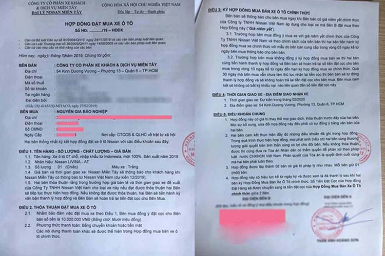 Hiện Nissan Việt Nam vẫn khá kín tiếng về thời điểm ra mắt của mẫu xe này nhưng mới đây, bản hợp đồng đặt cọc mua Livina trị giá 10 triệu đồng giữa đại lý và một khách hàng tại khu vực miền Nam đã được tung lên mạng xã hội. Đáng chú ý, nội dung bản hợp đồng ghi rõ thời gian bàn giao xe dự kiến là vào khoảng tháng 2/2020.