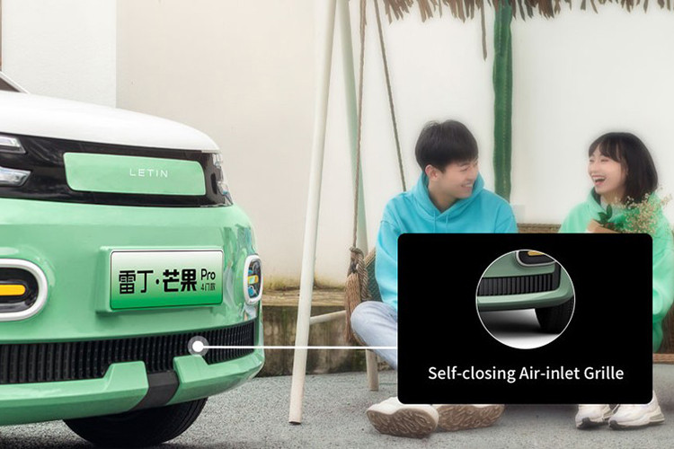 Về ngoại thất, Letin Mango Pro 2022 chạy điện vẫn tiếp tục thiết kế tổng thể theo phong cách hình hộp vuông nhỏ nhắn của bản Mango thường đã ra mắt năm 2020. Mặt trước xe có trang bị lưới tản nhiệt giả thường được sử dụng trên các loại xe năng lượng mới, và phần bao quanh phía dưới là thiết kế dạng thanh.