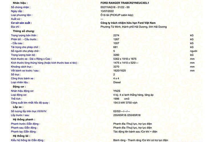 Trong đó, động cơ mang mã hiệu YN2S thuộc về bản Wildtrak cao cấp nhất, tăng áp kép cho công suất tối đa 207 mã lực còn động cơ P02S là tăng áp đơn, sản sinh 168 mã lực.